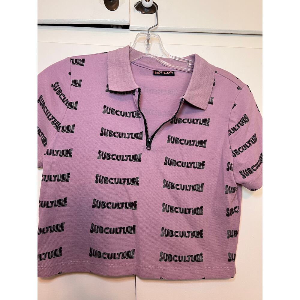 Hot Lava Subculture Zip-up crop top Medium